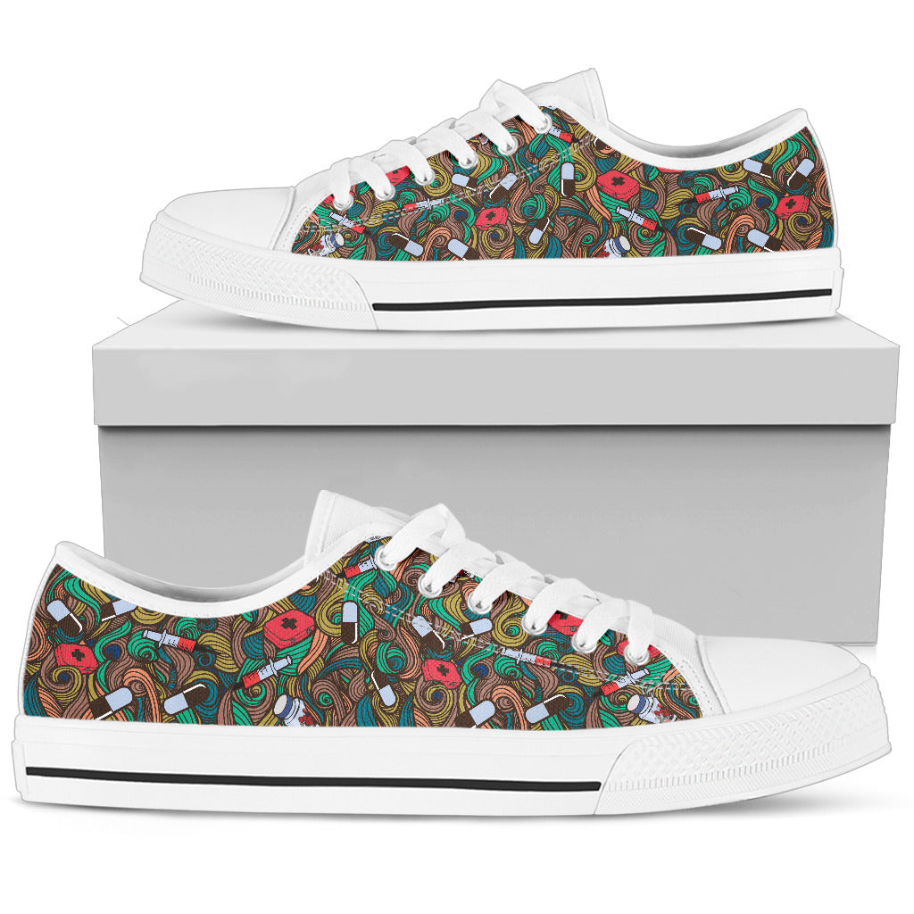 Nurse Hand Drawn Shoes Low Top