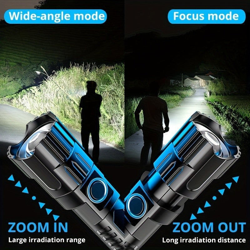 Outdoor Household Camping Usb Rechargeable Zoom Led Power Torch