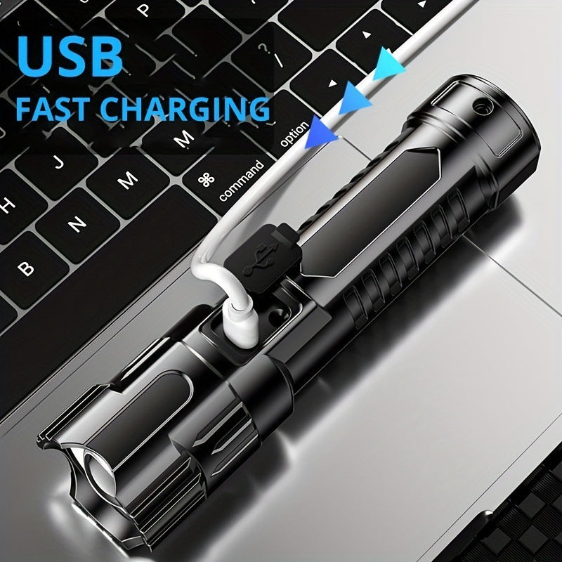 Outdoor Household Camping Usb Rechargeable Zoom Led Power Torch