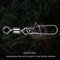 Thumbnail for 50 Pieces Fishing Swivel Stainless Steel With Snap Fishhook