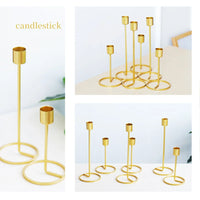 Thumbnail for Gold Metal Candle Holders: Elegant Wedding & Party Decor