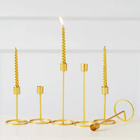 Thumbnail for Gold Metal Candle Holders: Elegant Wedding & Party Decor