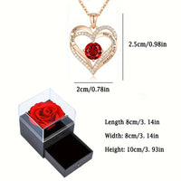 Thumbnail for Necklace With Rose Flower Gift Box