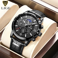 Thumbnail for 2023 New Mens Watches LIGE Top Brand Luxury Leather Casual Quartz