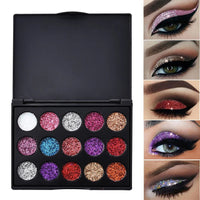 Thumbnail for CmaaDu 15 Color Studio Shimmer Glitter Eyeshadow Powder Palette Matte Eyeshadow Cosmetic Makeup Pigment Eyeshadow Palette