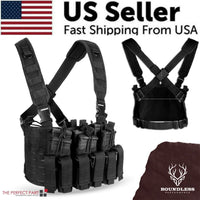 Thumbnail for Tactical Chest Rig Vest Kangaroo Magazine Pouch Military Recon Harness Airsoft