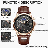 Thumbnail for Leather Men Quartz Luxury Watches