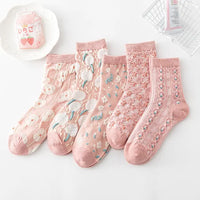 Thumbnail for 5 Pairs Vintage Flower Embroidery Socks