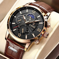 Thumbnail for 2023 New Mens Watches LIGE Top Brand Luxury Leather Casual Quartz