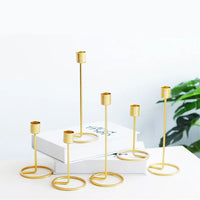 Thumbnail for Gold Metal Candle Holders: Elegant Wedding & Party Decor