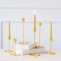 Thumbnail for Gold Metal Candle Holders: Elegant Wedding & Party Decor