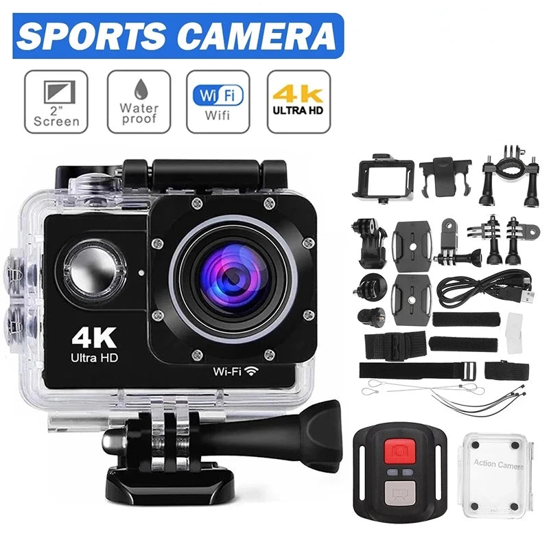 2024 Action Ultra HD 4K Camera Underwater Helmet Waterproof Screen WiFi Remote Control Sports go Video pro Outdoor Recorder