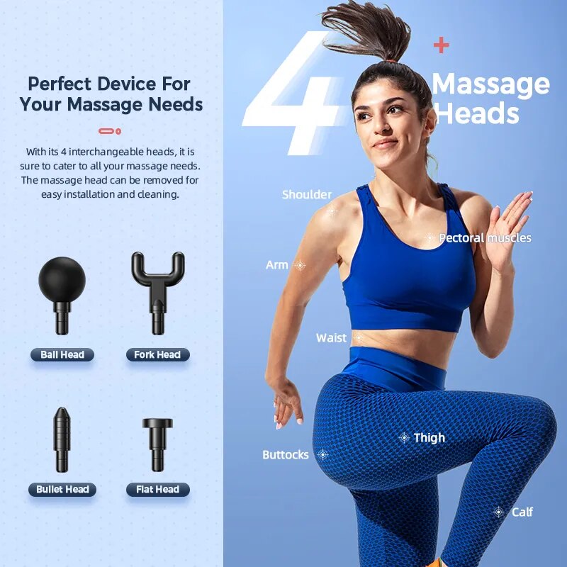 MUKASI Massage Gun Portable Percussion Pistol Massager For Body Neck Deep Tissue Muscle Relaxation Gout Pain Relief Fitness