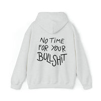 Thumbnail for No Time for Your Bullshit Women Hoodies Cotton Loose Vintage Graphic Hoody Y2k Back Printed Unisex Black Pullovers O Neck