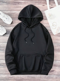 Thumbnail for New versatile black letter print solid color women's hooded sports shirt street  outdoor casual loose and breathable pullover14