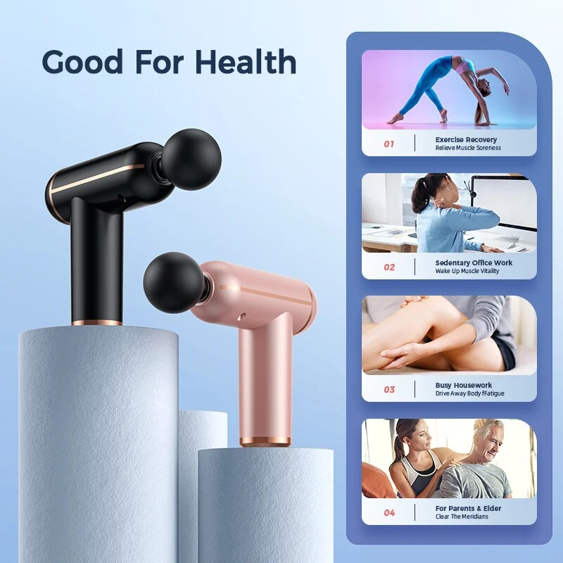 MUKASI Massage Gun Portable Percussion Pistol Massager For Body Neck Deep Tissue Muscle Relaxation Gout Pain Relief Fitness