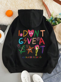 Thumbnail for I don't Gsvea Sait Your Be Havior Funny Letter Womens Hoody Korean Fleece Sweatshirt Crewneck Hooded Street Oversize Clothes