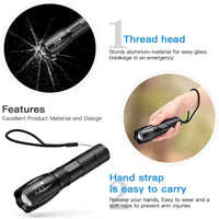 Thumbnail for Super-Bright 90000LM LED Tactical Flashlight 5 Modes Zoomable Torch Searchlight