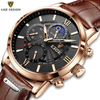 Thumbnail for 2023 New Mens Watches LIGE Top Brand Luxury Leather Casual Quartz