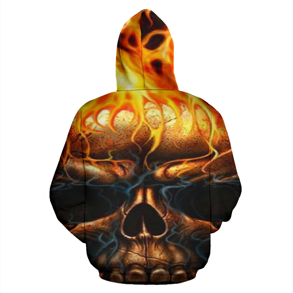 Skull Flames Zip Hoodie