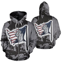 Thumbnail for Courage and Sacrifice Zip Up Hoodie