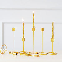 Thumbnail for Gold Metal Candle Holders: Elegant Wedding & Party Decor