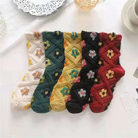 Thumbnail for 5 Pairs Vintage Flower Embroidery Socks