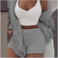 Thumbnail for Fluffy Three Piece Set Lounge Sexy Outfits