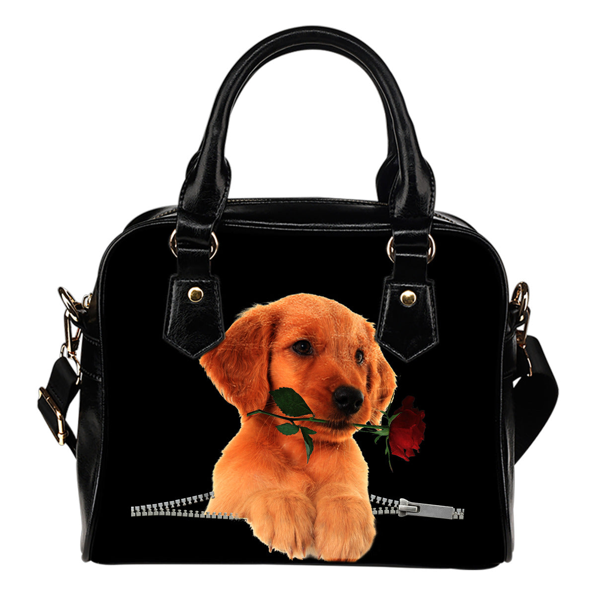 Golden Retriever Rose Zipper