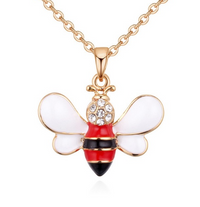 Thumbnail for Summer Jewelry Necklace Lady Cartoon Cute Drop Oil Studded Bee Pendant