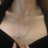 Thumbnail for Multilayer Water Drop Crystal Necklace