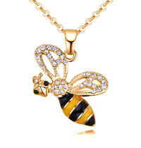 Thumbnail for Summer Jewelry Necklace Lady Cartoon Cute Drop Oil Studded Bee Pendant