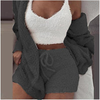 Thumbnail for Fluffy Three Piece Set Lounge Sexy Outfits