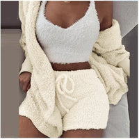 Thumbnail for Fluffy Three Piece Set Lounge Sexy Outfits