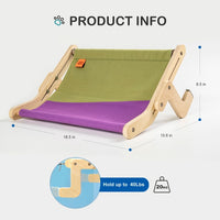 Thumbnail for Mewoofun Sturdy Cat Window Perch Wooden Assembly Hanging Bed Cotton Canvas Easy Washable Multi-Ply Plywood Hot Selling Hammock