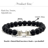 Thumbnail for Volcanic Lava Stone Dumbbell Bracelet