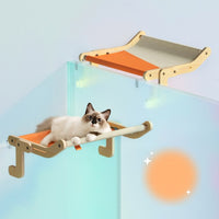 Thumbnail for Mewoofun Sturdy Cat Window Perch Wooden Assembly Hanging Bed Cotton Canvas Easy Washable Multi-Ply Plywood Hot Selling Hammock