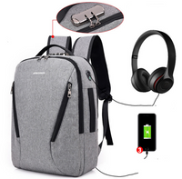 Thumbnail for New double shoulder bag male Outdoor Travel College schoolbag computer knapsack USB charging, waterproof and anti-theft