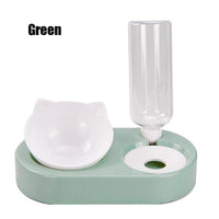 Thumbnail for Pet Bowl Double Bowls Food Water Feeder With Auto Water Dispenser