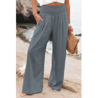 Thumbnail for Désir Linen Trousers - Pantalona Model with Pockets and Elastane Coz