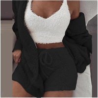 Thumbnail for Fluffy Three Piece Set Lounge Sexy Outfits