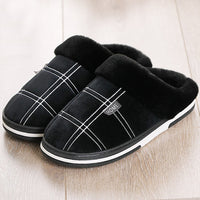 Thumbnail for Suede Gingham Plush Slippers