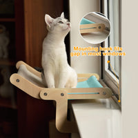 Thumbnail for Mewoofun Sturdy Cat Window Perch Wooden Assembly Hanging Bed Cotton Canvas Easy Washable Multi-Ply Plywood Hot Selling Hammock