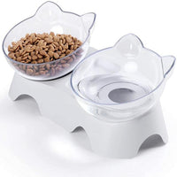 Thumbnail for Pet Bowl Double Bowls Food Water Feeder With Auto Water Dispenser