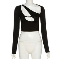 Thumbnail for Asymmetric Collar Crop Top