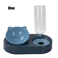 Thumbnail for Pet Bowl Double Bowls Food Water Feeder With Auto Water Dispenser