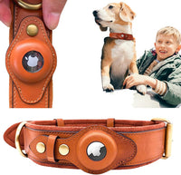 Thumbnail for Genuine Leather Airtag Heavy Duty Dog Collar