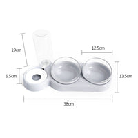 Thumbnail for Pet Bowl Double Bowls Food Water Feeder With Auto Water Dispenser