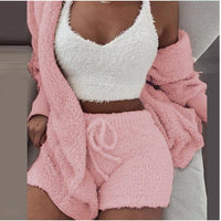 Thumbnail for Fluffy Three Piece Set Lounge Sexy Outfits