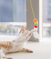 Thumbnail for Cat Toys Simulated Caterpillar Cute Toys Funny Self-hey Interactive Toy Rope Grabbing Mouse Telescopic Hanging Cat Pet Supplies